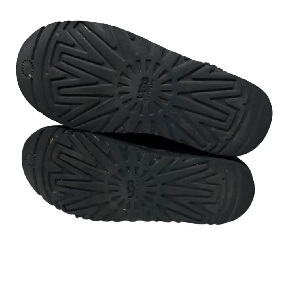 UGG Suburb Black Crochet and Suede Boots Size 6